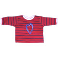 ex-Mothercare Stripey Top - 0/3 - Red/Navy Blue
