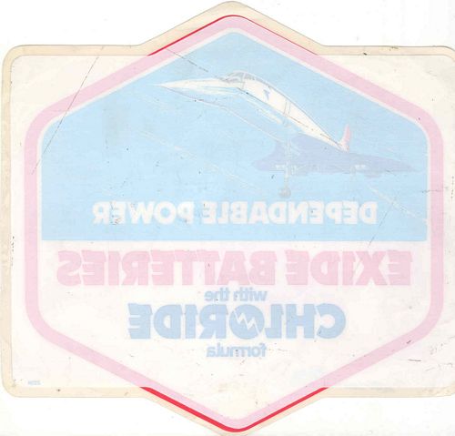Excide Batteries (Concorde) Window Sticker (20cm x 20cm)