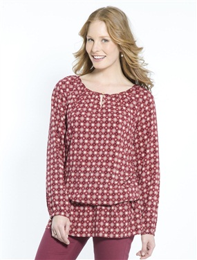 Unbranded Expert Design Ladies Printed Tie Hem Long Blouse