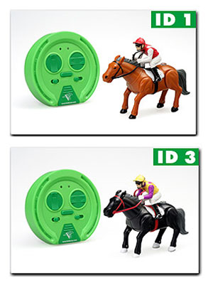 The race track takes up to four horses so you will love to get these two to complete your set..... j