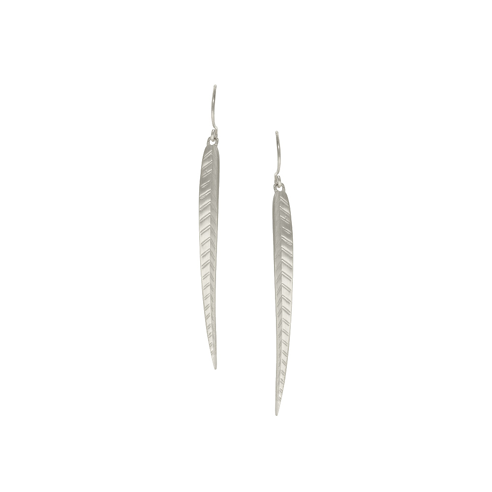 Unbranded Extra Long Leaf Earrings - Silver