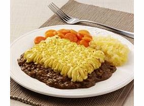 Minced beef cooked for longer in a delicious gravy to ensure extra tenderness then topped with mashed potato. Served with smooth mashed swede and tender steamed carrot slices.