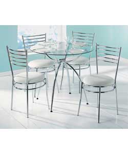 Eydon Glass Table & 4 Chairs
