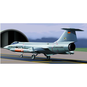 A detailed  collector quality diecast replica of the F-104G Starfighter Bundesmarine. Each Armour Co