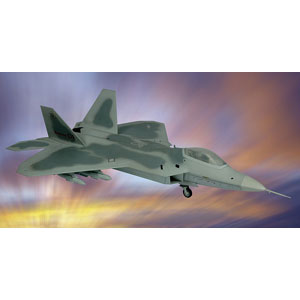 A detailed  collector quality diecast replica of the F-22 Raptor Test Wing. Each Armour Collection d
