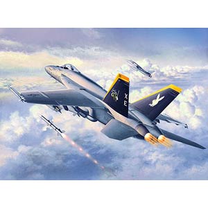 F/A-18E Super Hornet plastic kit from German specialists Revell. The new F/A-18E Super Hornet is the