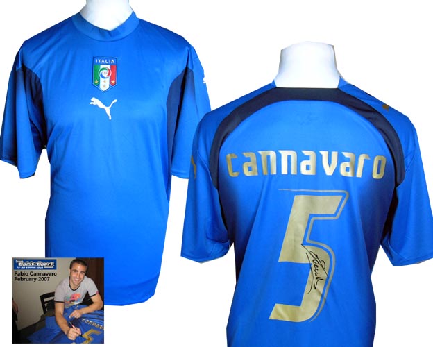 Unbranded Fabio Cannavaro signed name and numbered Italy Shirt