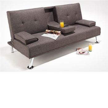 Unbranded Fabric Sofa Bed Chrome legs - New