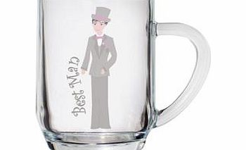 This stunning Fabulous Tankard Best Man will make a great addition to your wedding breakfast toast or as a thank you gift. The glass tankard has been traditionally made and then has a printed image of a man in a grey/pink suit along with the words Be