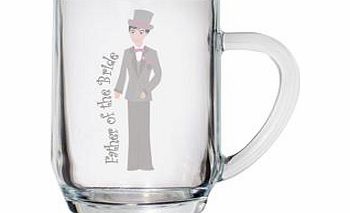 This fabulous Tankard for your Father of the Bride makes a wonderful special gift to say thank you for being part of your wedding day.The tankard is made from glass in a traditional jug style. Already printed is an image of a man in a top hat and mo