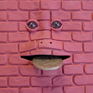 Unbranded Face Bank Money Box - Brick Red