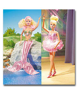 Fairy Ballerina and Princess Mermaid Sindy Twin Pack