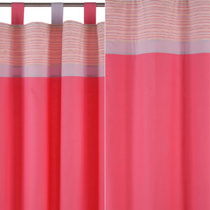 Fairy Tab Top Curtains- Pink- W140x Drop 136cm