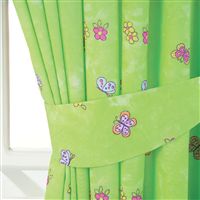 50% cotton/50% polyester machine washable curtains, complete with tie backs. Available in 2 sizes
