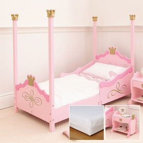 Unbranded Fairytale Toddler Bed and Bedside Table set with Polzeath Ventiflow Mattress - SAVE andpound;15