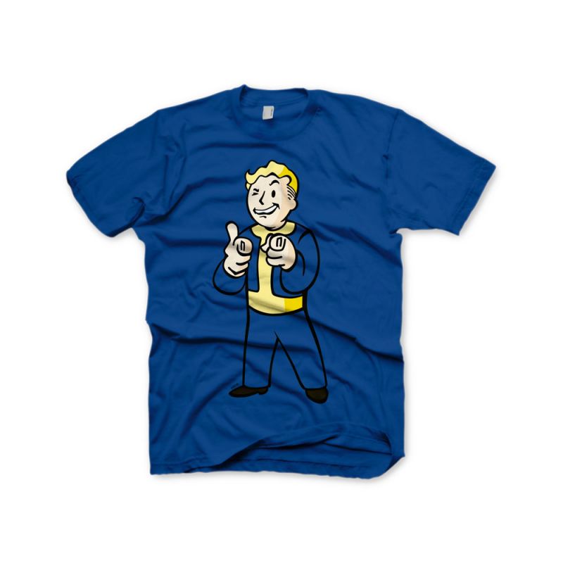 Unbranded Fallout Vault Boys Charisma Medium T-shirt Blue