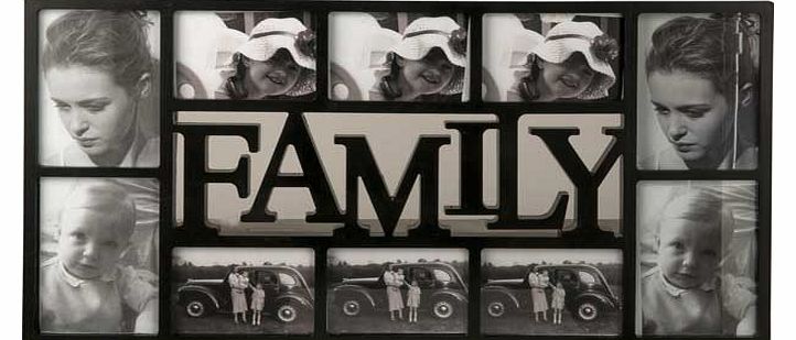 Unbranded Family 10 Print Photo Frame - Black