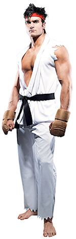 Unbranded Fancy Dress - Adult 80s Official Street Fighter Ryu Costume