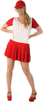 Unbranded Fancy Dress - Adult Baseball Girl Costume RED Small