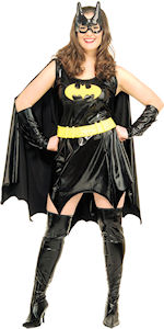 Includes dress with cape, glovelets, mask, belt and boot covers..