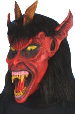 Unbranded Fancy Dress - Adult Beelzebub Mask With Hair