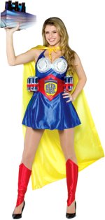 Unbranded Fancy Dress - Adult Beer Girl Super Hero Costume