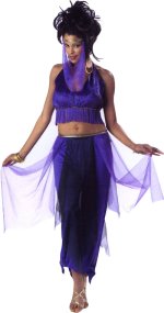 Top, trousers and headpiece combination.