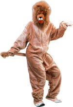 Deluxe adult lion costume comprising of headpiece, fur one piece jumpsuit with hands and feet. Fully