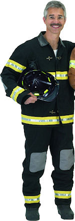 Unbranded Fancy Dress - Adult Fire Fighter Suit BLACK