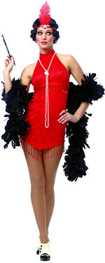 Unbranded Fancy Dress - Adult Flapper Costume RED Small