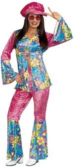 Unbranded Fancy Dress - Adult Flower Power 60s Costume