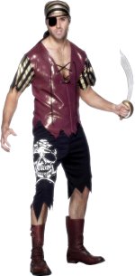Unbranded Fancy Dress - Adult Gold Pirate Costume