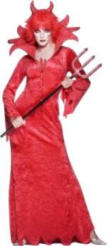 Includes velour dress and horns.