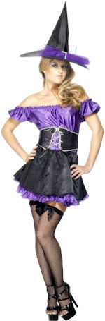 Unbranded Fancy Dress - Adult Halloween Purple Fever Sexy Witch Costume