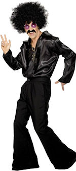Unbranded Fancy Dress - Adult Men` Black 70s Flares