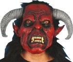 Unbranded Fancy Dress - Adult Red Bull Warrior Mask With Hair