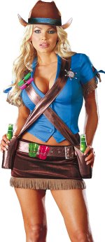 Unbranded Fancy Dress - Adult Shootm Up Cowgirl Costume Medium