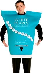 Unbranded Fancy Dress - Adult White Pearls Hand Lotion Bottle Costume