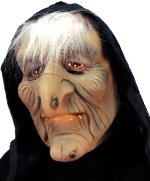 Unbranded Fancy Dress - Adult Witch Mask With Hood And Hair