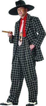 Unbranded Fancy Dress - Black and White Gangster Costume with Hat