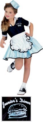 Unbranded Fancy Dress - Child 50s Car Hop Girl Costume