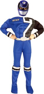 Unbranded Fancy Dress - Child Blue Power Ranger Space Patrol Delta Costume