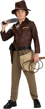Official licensed Child Deluxe Indiana Jones Costume includes distressed jacket with attached shirt 