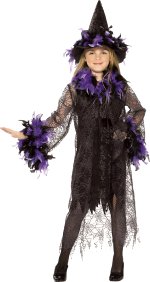 Unbranded Fancy Dress - Child Feathered Witch Costume