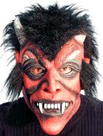Unbranded Fancy Dress - Devil 3/4 Head Face Mask With Hair