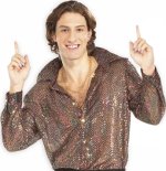 Unbranded Fancy Dress - Disco Glitter Sequined 70s Shirt