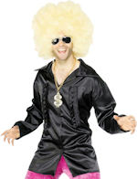 Unbranded Fancy Dress - Economy 70s Gents Frill Shirt BLACK