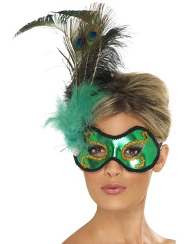 Unbranded Fancy Dress - Emerald Peacock Eyemask