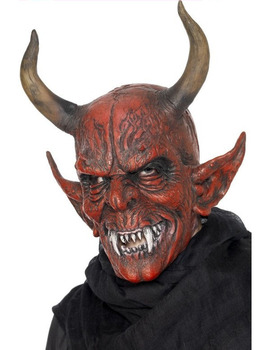 Unbranded Fancy Dress - Full Head Devil Mask with Horns