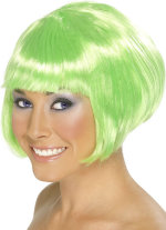 Unbranded Fancy Dress - GREEN Short Bob Babe Wig